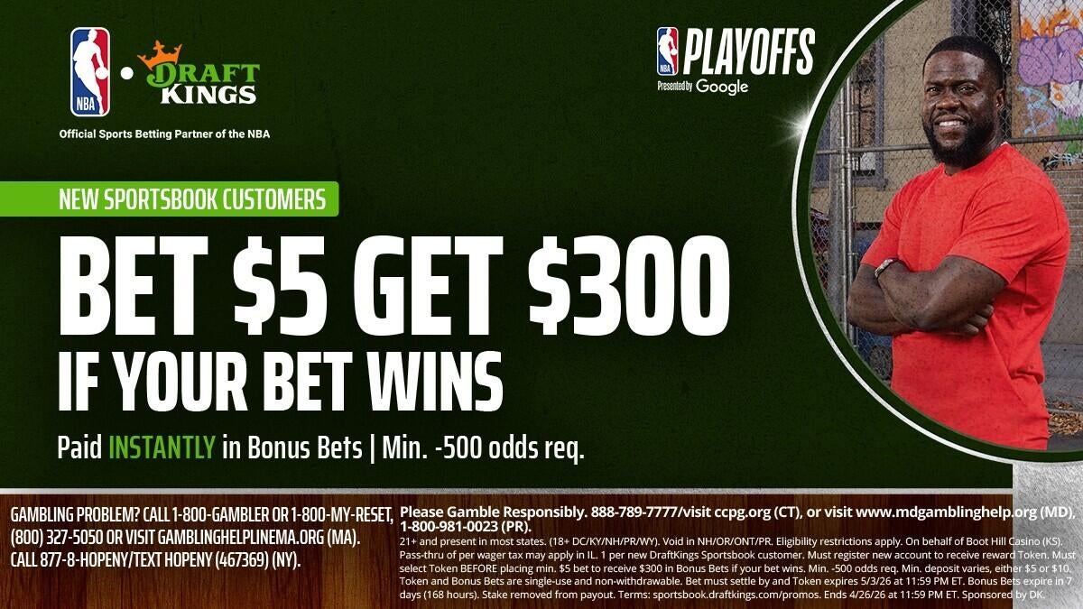 
                        Use DraftKings promo code to get $300 bonus for Magic-Pistons, Spurs-Trail Blazers, Phillies-Braves on Sunday
                    